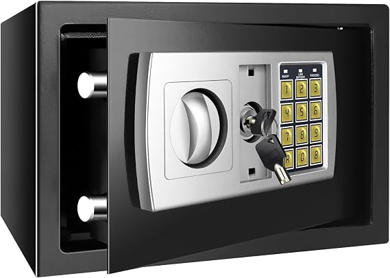 Home Safe Fireproof Waterproof Secure Digital Steel Safe Security Electronic Home Office Money Safety Box 8.5L Black