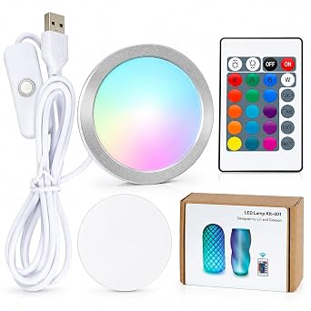 Remote Control RGB LED Lamp Kit for Bambu Lab 3D Printer Accessories-3D Printer DIY Multicolor Light Includes Button Battery Makerworld Hardware Model Spare Parts 5V USB Powered (1pcs)
