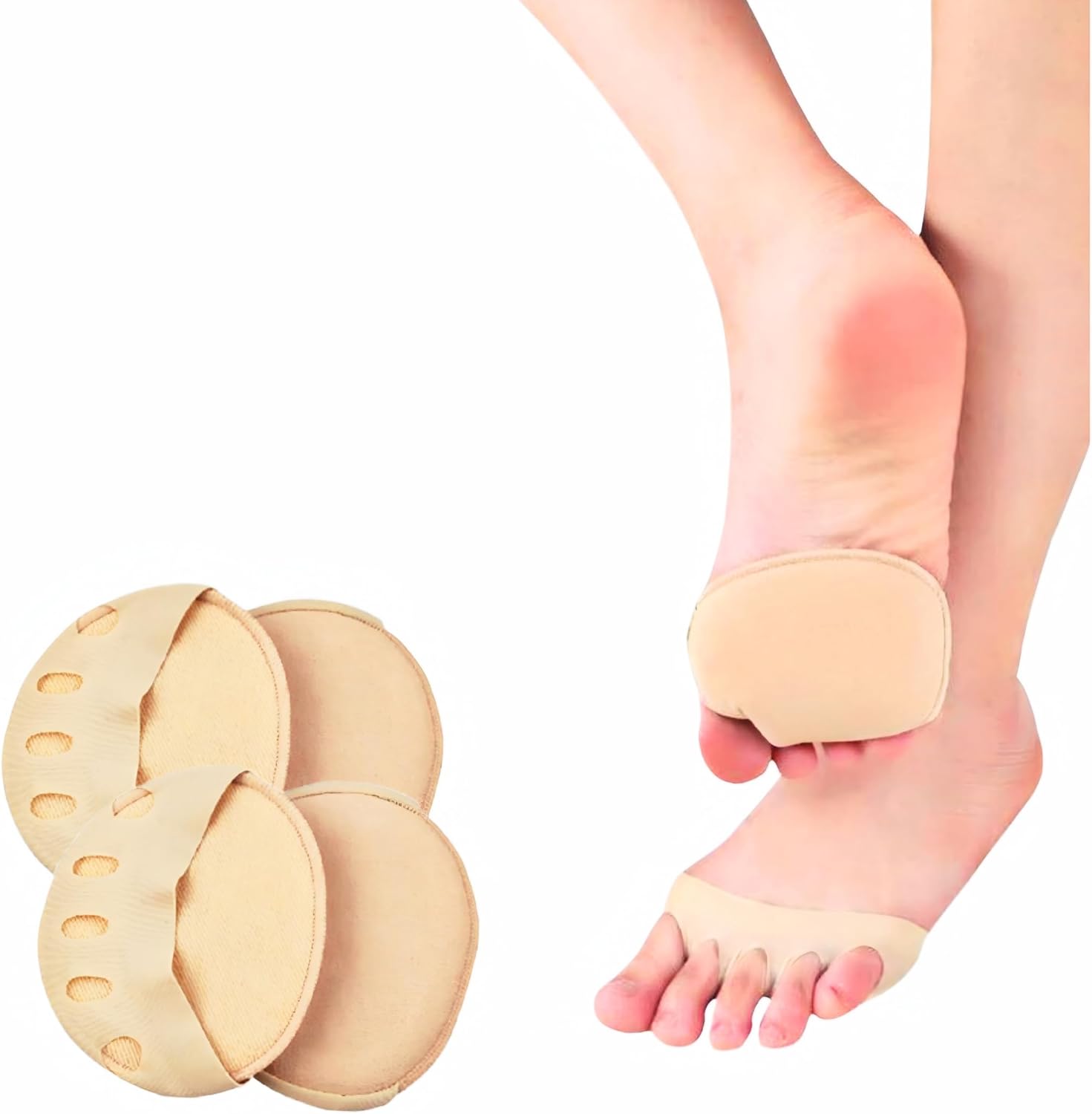 Kyrotech Front Foot Pad For Women Invisible, Anti-Slip, Breathable Nylon Foot Pillow – Metatarsal Supported, Foot Pain Relief, Sweat Absorbent Socks Compatible with High Heels 1 Pair