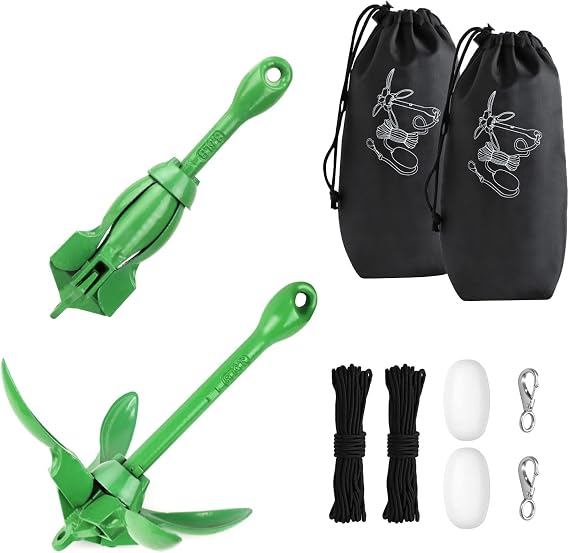 Alpinista Kayak Anchor, 3.5 lb Paddle Board Anchor Kit | Paddleboard Accessories, 40 ft Marine Rope, Corrosion-Resistant Steel, Portable,Kayak, Small Boat, SUP, Canoe, Jet Ski