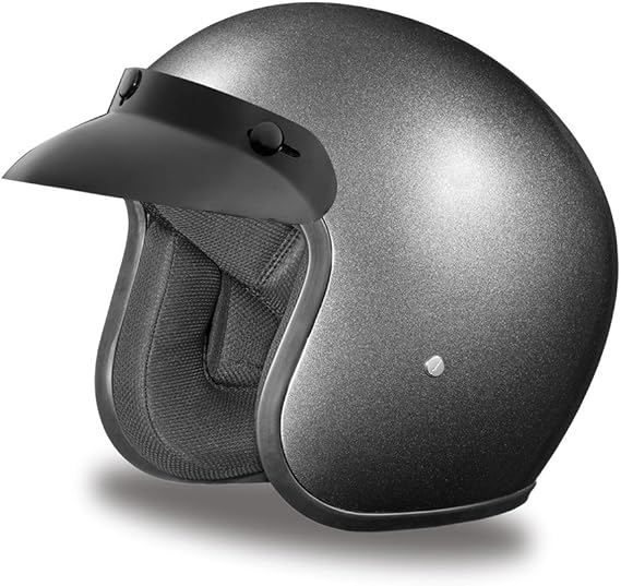 Daytona Helmets Retro 3/4 Open Face Motorcycle Helmet - Vintage Style, DOT Approved Helmet for Men & Women, Lightweight, Adjustable Fit, Removable Visor - Bike, Moped, Chopper, Scooter Helmet