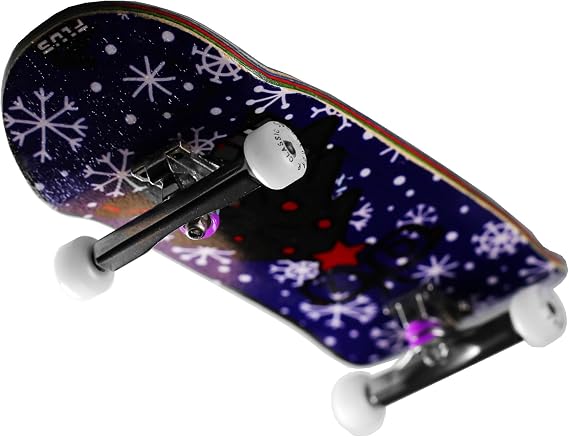 Fingerboard Complete 6-Laye 35.5mm Deep Concace Handmade Maple Deck+ARK1 Truck+Ice Wheel(6-Layer Handmade Maple Deck(Christmas Tree)
