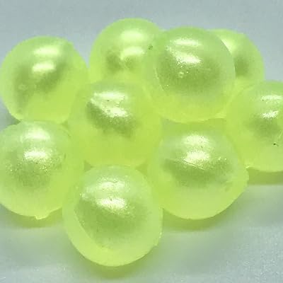 BnR Tackle SBMG12 Soft Beads, 12 mm, Mean Green, Neutral Buoyancy, 10Pack