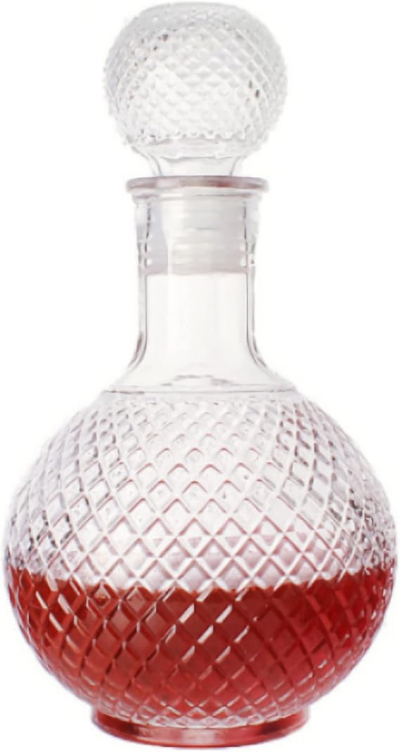 Lead-Free Crystal Decanter, 34 OZ Whiskey Decanter with Airtight Glass Stoppern, Whiskey Vodka Bourbon Alcohol Decanter for Home, Bar, Gift, Party Decor