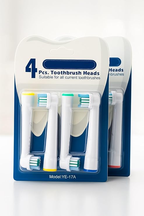 Diş Fırçası Yedek Fırça Başlıkları, Oral B Braun için 4 Adet Elektrikli Diş Fırçası Başlığı, EB17-P Standart Fırça Başlıkları Oral B pro 1000/3000/5000, Vitality Smart Genius Serisi