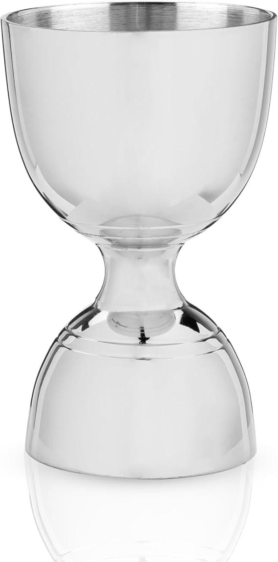 Viski Canterbury Double Measure for Cocktails, Bar Tools and Accessories Stainless Steel Bartender Tool Measuring Shot Set of 1