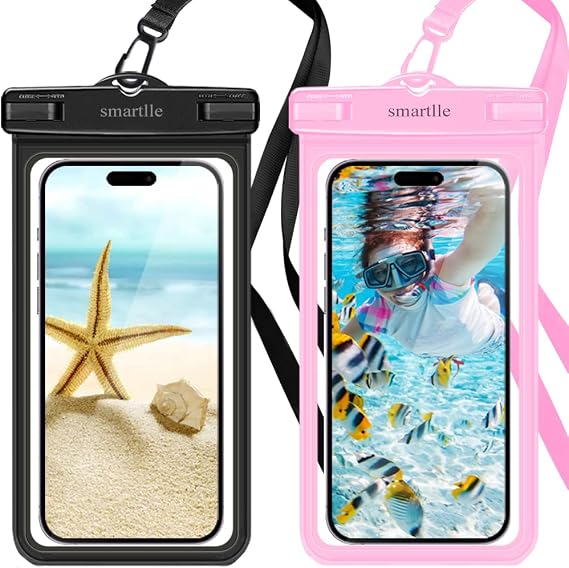 Waterproof Phone Pouch Case - 2 Pack, Cell Phone Dry Bag for iPhone 14 13 12 11 Pro Max XS Plus XR, Galaxy S23 S22 S21, IPX8 Waterproof Phone Holder for Vacation Underwater Beach Necessities