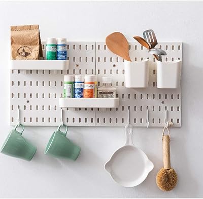 Hole Board Wall Shelves No Drilling-Floating Shelves for Wall-PantryBathroomKitchen Organization and Storage-Wall Storage Design,can Be Put Any Metope in The Home to Organize and Storage A2