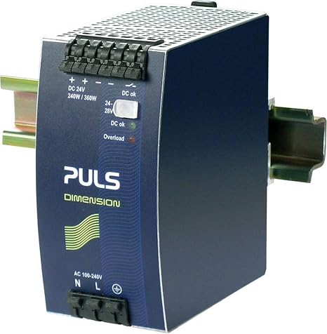 PULS QS10.241 240 W, DIN Rail MOUNTING, Input: 1.2-2.8 AMP / 100-240 VAC / 50/60 HZ, Output: 10-9/15-13 AMP 24-28 VDC, Power Supply, Single Phase, Spring CLAMP TERMINALS