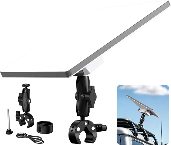 Starlink Mini Mount, Aluminum Alloy Pipe Rail Clamp Mount Adapter Compatible with RV Camper, Boat, Jeep, UTV, Ladder, Roof Rack, Pole, Rail, Handlebar for Starlink Mini Roam Accessories (2025/2026)