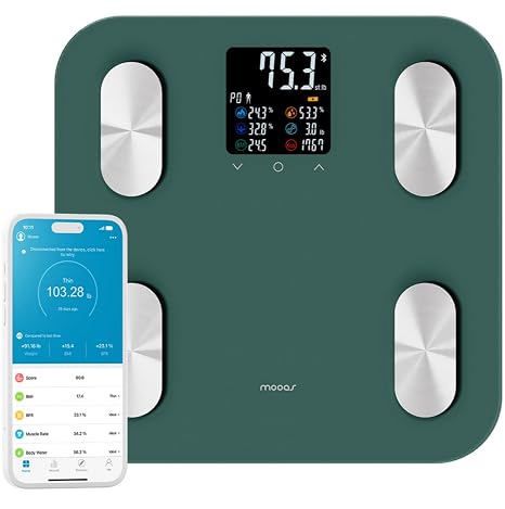 mooas Smart Scale for Body Weight Fat Bluetooth Scale, 396 lbs (Green)