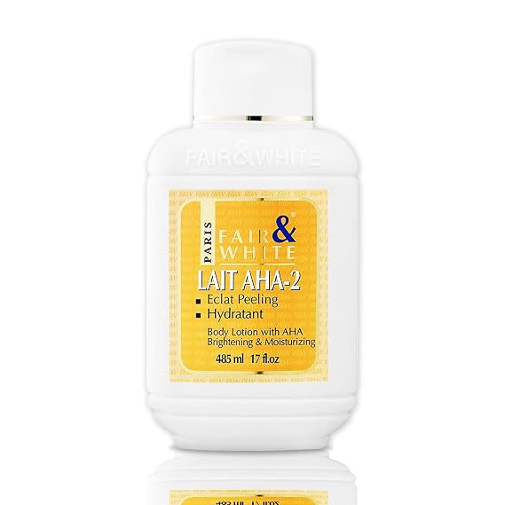 Fair & White Original, AHA Body Lotion 17.6fl oz / 500ml Skin Brightening Cream, Lactic Acid Moisturizing Lotion, Even Skin Tone, Helps to Remove Dark Spots