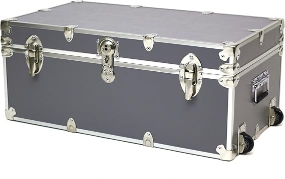 Rhino Small Essential Trunk with Wheels, Camp Footlocker, Dorm Storage