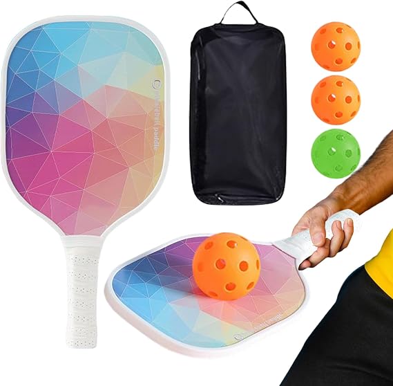 Pickle Ball Rackets Adults Shock-Absorbing, Ergonomic Grip, Sports,
