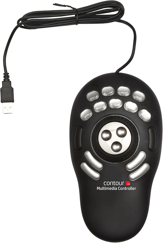 Contour Shuttle PRO V2 - Multimedia Controller with Jog Wheel & 15 Custom Programmable Buttons, Ideal for Video, Audio & Photo Editing, Mac & PC Compatible - Black