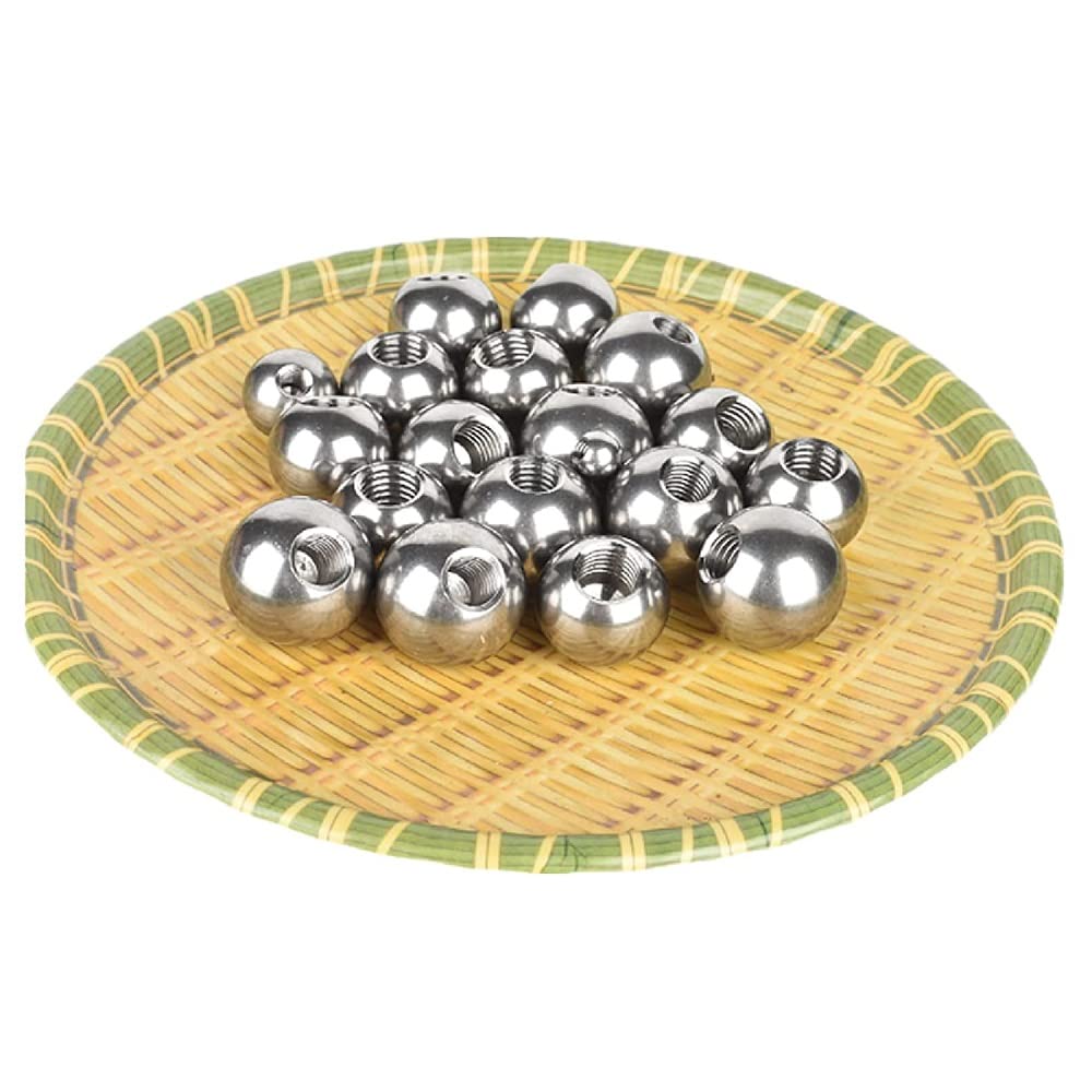 304 Stainless Steel Threaded Steel Ball, Half-Hole Threaded Steel Ball, M2 Drilled Threaded Steel Ball, Round Nut, Thread Diameter 2mm, Steel Ball Diameter,9mm12pcs