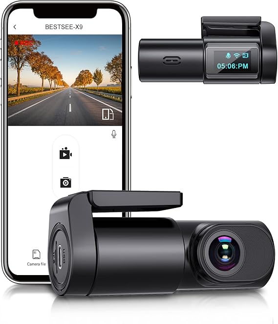 BESTSEE Dash Cam Front, 1080P Mini WiFi DashCam