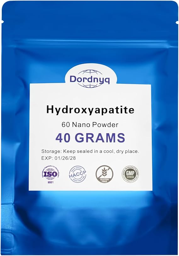 Nano Hydroxyapatite Powder for DIY Toothpaste, Teeth Whitening Repair Tooth Enamel Strong Teeth High Material hydroxyapatite are Very Suitable for DIY40 Grams