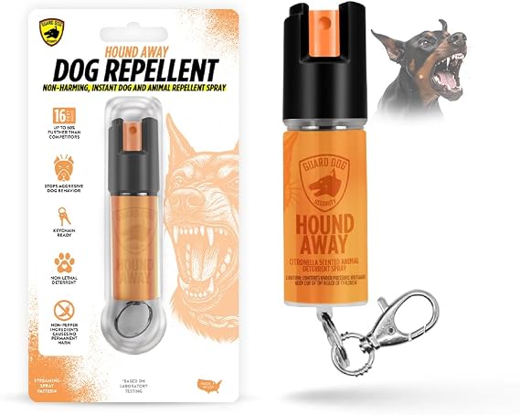 Citronella Dog Deterrent Spray, Dog Spray Self Defense, Training and Barking, Long-Range Dog Repellent, Portable Canister (0.5oz / 2oz)