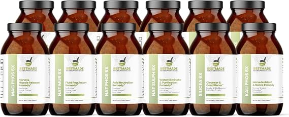 Bestmade Classic Tissue Cell Salt Kit, All 12 Schussler Cell Salts - Boost Your Immune System, Provide Cellular Nutrition Vital to Cellular Function, 12-Jar Kit, 6400 Pellets Each
