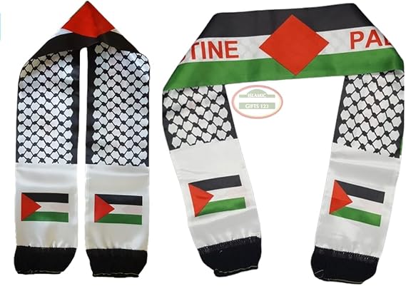 2 Pack Palestine Flag Scarf Silk Neck Scarf Palestinian Scarfs Arab Gifts Palestine Bandana 6 X 53 Inch