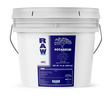 RAW Potassium 10 lb - Water Soluble High Potassium Nutrient Source for Plants - Ideal for Garden Use and Vegetable Cultivation - Bloom & Fruiting Plant Nutrient, Hydroponic and Greenhouse Production