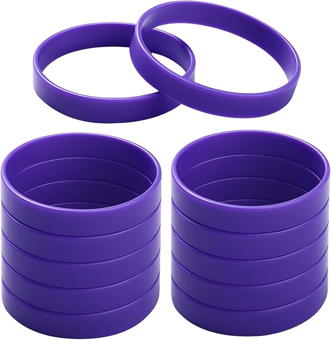 GOGO 12 Pcs Adult Silicone Wristbands, Multi-colors Rubber Bracelets