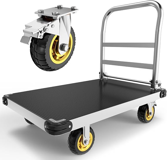 2500 lb Extra Large Platform Truck, 44" x 28" Foldable Flatbed Cart