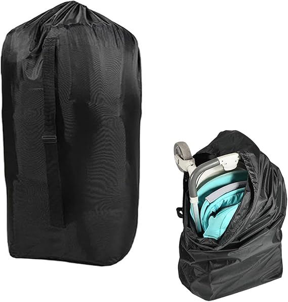 Air Travel Stroller Bag - Waterproof Protective Case with Shoulder Strap (Black, Fits Most Foldable Models)