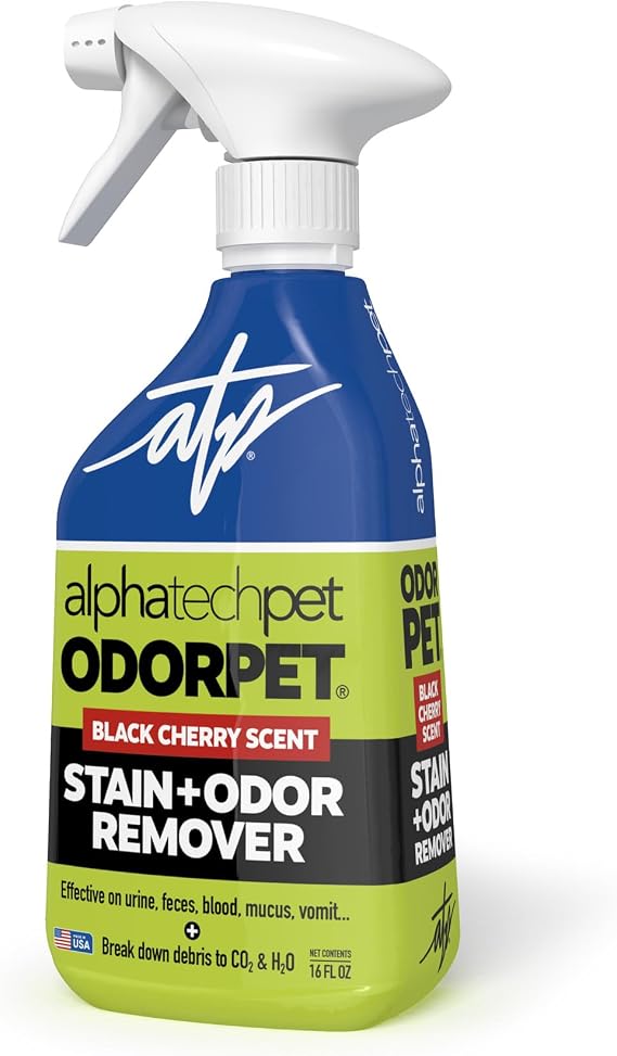ATP OdorPet Stain and Odor Remover Spray, Black Cherry Scent, 16 Fl Oz