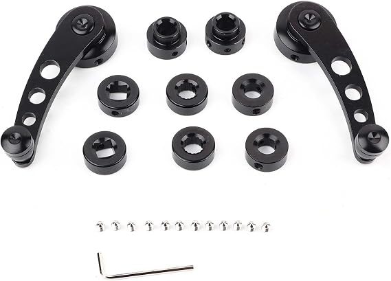 Window Crank Window Cranks, Universal Window Winder Glass Cranks Handle Door Aluminum Alloy Automotive Replacement Riser Handle Car Refitting (Black)