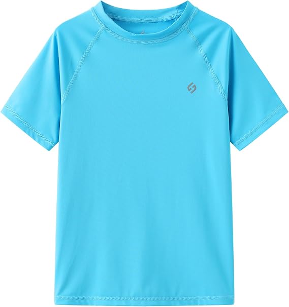 HODOSPORTS Boys UPF 50+ Rash Guard Swim Shirts Short Long Sleeve Quick Dry UV Protection Sun Shirt