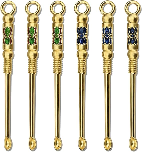 6 PCS Mini Shovel Spoons, Vintage Gold Tiny Scoops for Spices and Crafts | Six Vintage Gold Mini Spoons with Decorative Details, Ideal for Spices, Salt, DIY Crafts, Jewelry, Keychains and Pendants
