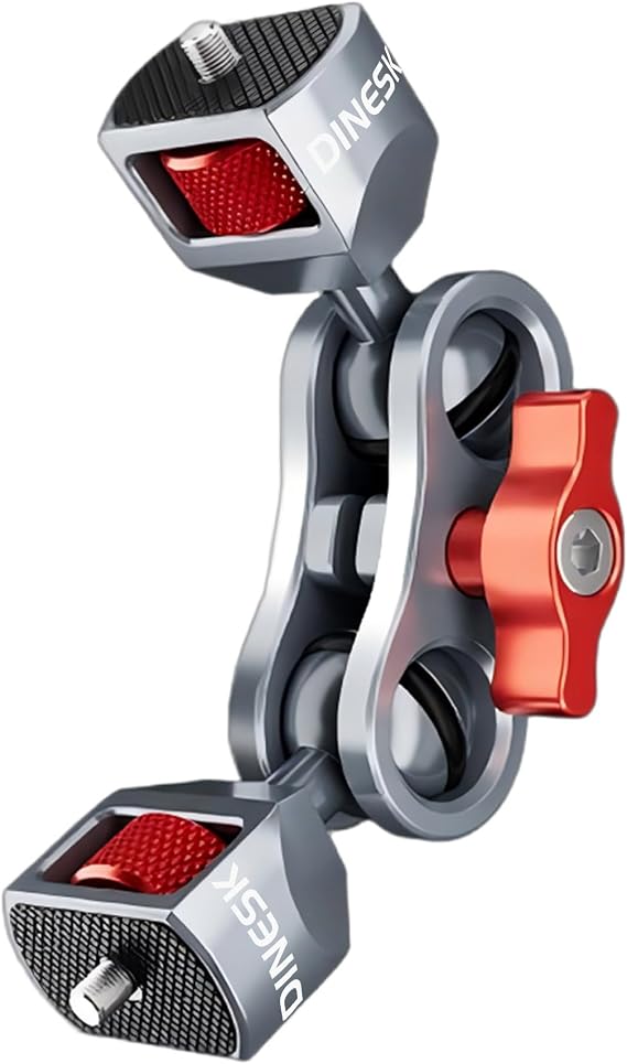 Mini Camera Magic Arm Flexible Articulating Arm with 1/4" Screws, 360 Degree Rotation, Dual Ballhead for Cameras, Monitor and Lights-4502