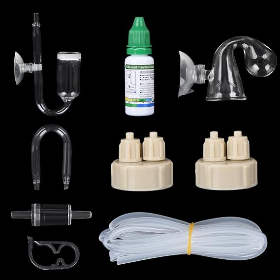 CO2 Level Indicator Reagent for Aquarium Fish Tank Test Kits Glass Aquarium Water C02 Drop Checker Container DIY CO2 Reactor Bottle caps Kits and so on