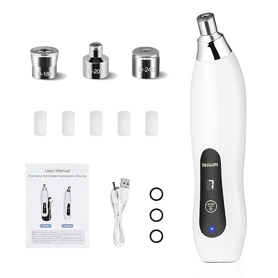 Microdermabrasion Machine, 7 Suction Modes with 3 Diamond Tips