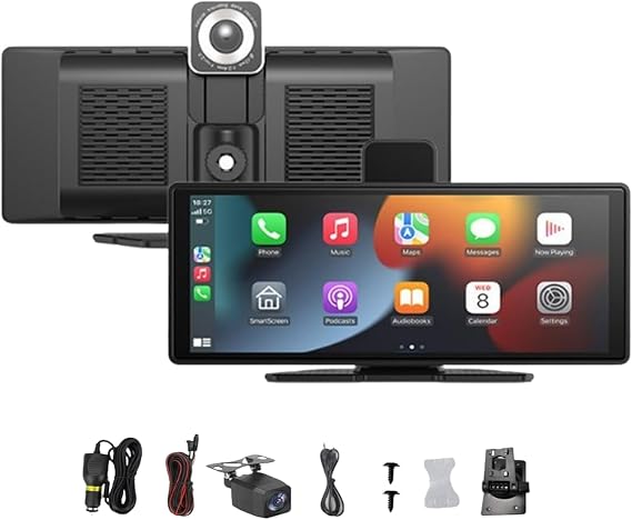 Flexscreen Pro Carplay, Driveview Flexscreen Pro 2025 Model, Wireless Portable Carplay Screen for Car,10.26" HD Flex Screen Pro 4k Dash Cam (With 64G memory card)