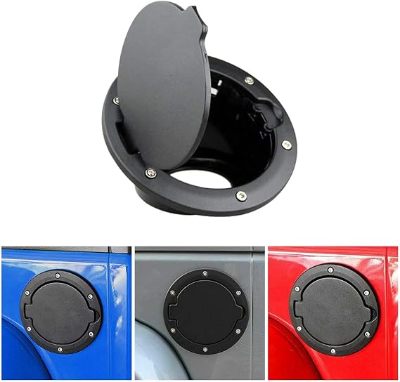 Black Gas Cap Cover Fuel Tank Cap Replacement for 2007-2017 Wrangler JK JKU Sport Rubicon Sahara Unlimited Accessores