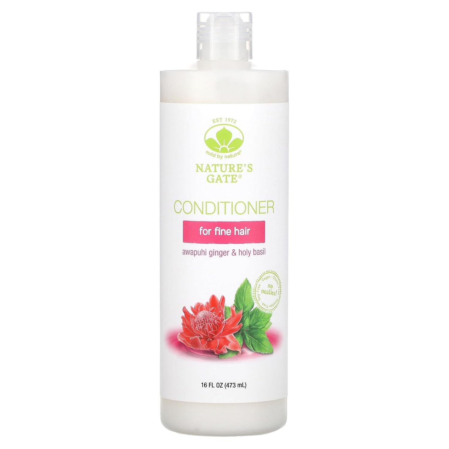 MILD BY NATURE Natures Gate, Awapuhi Ginger & Holy Basil Conditioner for Fine Hair, 16 fl oz 473 ml