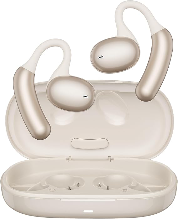 Open Ear Headphones,360-Degree Panoramic Sound, DT4.0 Without Sound Loss,Air Conduction, 48H Range,LED Display,IPX7 Waterproof, Wireless Earbuds for Meeting, Driving,Traveling