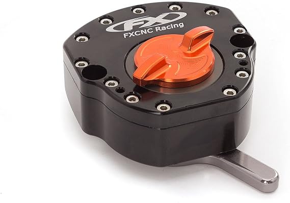 CNC Aluminum Motorbike Steering Damper Stabilizer for Most Bike Models B Type Black.orange