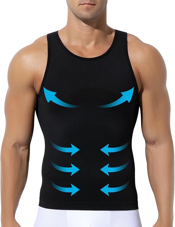 Mens Compression Vest Slimming Body Shaper Seamless Tank Top