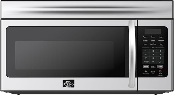 Forno Scalo 30-Inch Over the Range Microwave, Stainless Steel 1.6 cu.ft, 300 CFM Convertible Vent