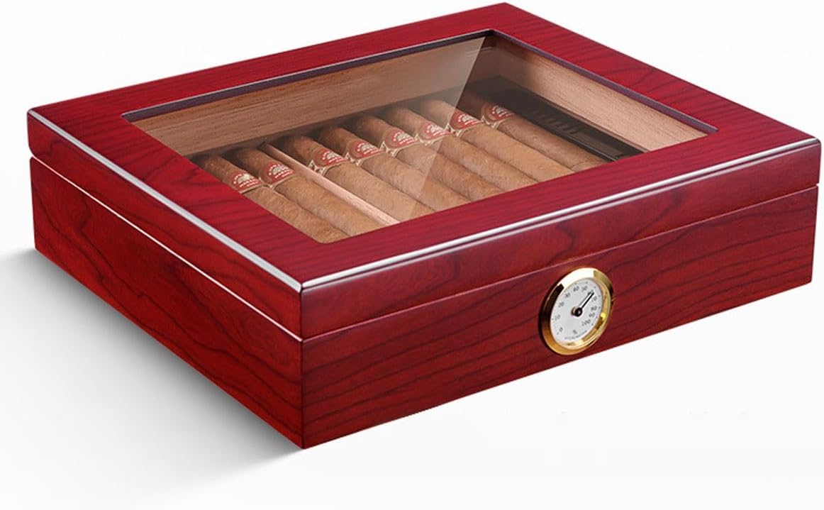 Red Glass Humidor Cigar Box Rc06kr