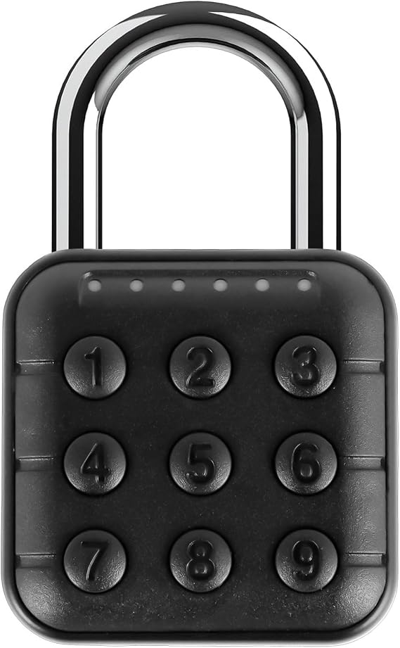 Combination Lock, 6 Digit Password Locker Lock Aluminum Alloy Code Digital Padlock, Push Button Safe Padlock Security Padlocks, Combination Padlock for Gym and School Lockers(Black)