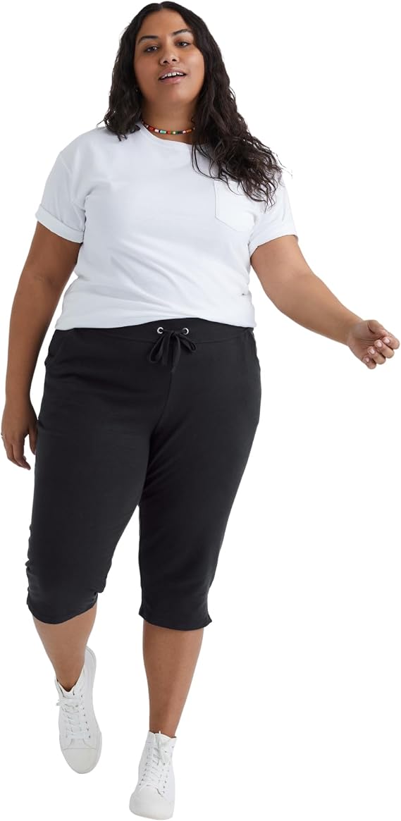 Just My Size Women's Sweatspants, French Terry Capris with Pockets, JMS Women's Capri Pocket Sweatpants