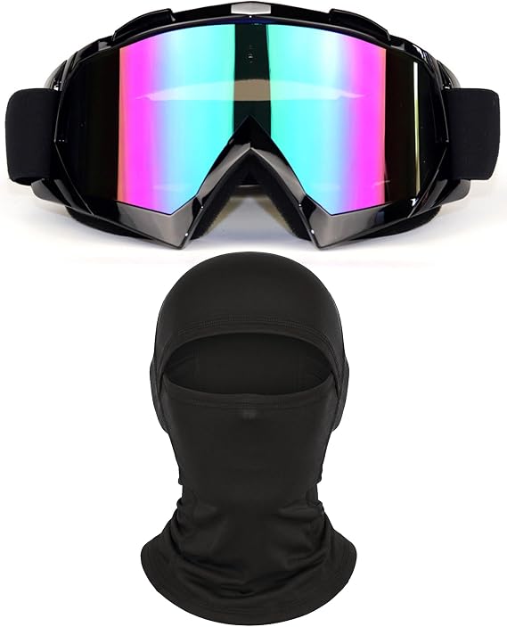 Dirt Bike Goggles with Balaclava Cover Face Mask ATV Motorcycle Motocross Goggles for Women Men