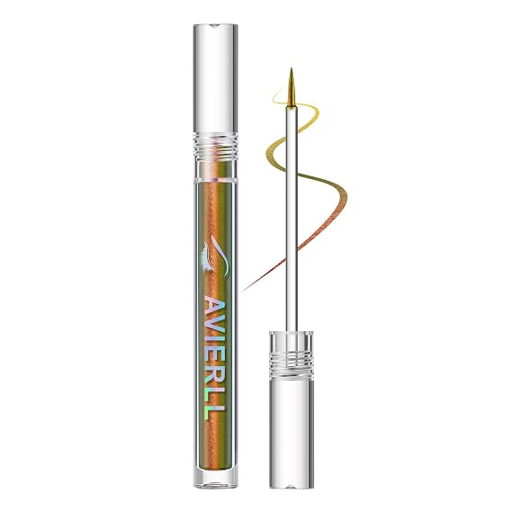 Chameleon Eyeliner Long Lasting Waterproof Very Fine Stick Brush Green Eyeliner Orchid Liquid Eyeshadow Halloween Makeup(Color_04# 1pc)