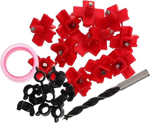 12 Set Automatic Poultry Waterer with Horizontal Side Mount Nipples Leakproof Chicken Waterer System with Drill Bit Durable and Weather Resistant for Chicken Coop Feeder