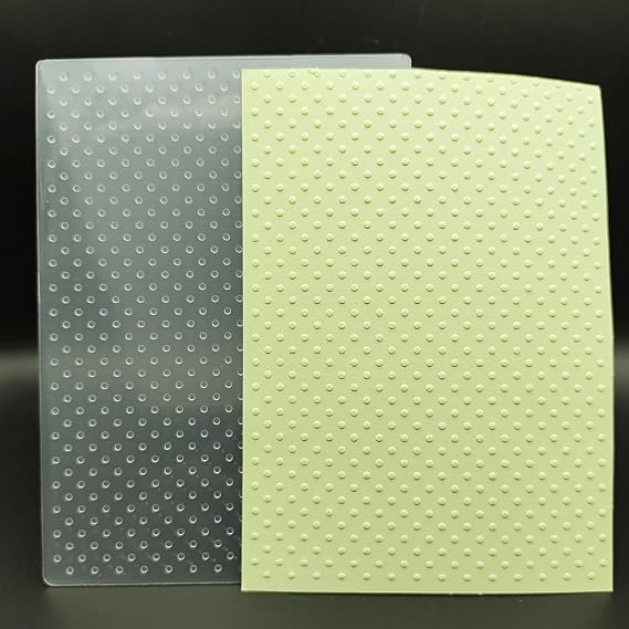 Plastic Embossing Folder (5'' x 7'' | Little Dots) Paper Crafts Plastic Textured Impressions for Card Making Scrapbooking